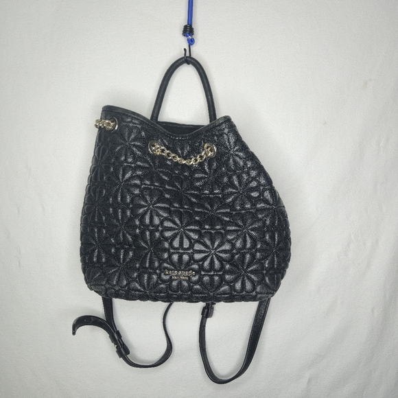 kate spade Handbags - Kate Spade Black and Gold Bloom Quilted Backpack Purse